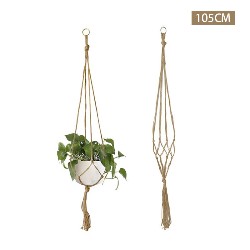 Aesthetic woven plant hanging basket cotton rope sling basket, Indoor plants, Fake hanging plant, Clean girl, Home decor,