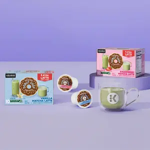 The Original Donut Shop Matcha Latte K-Cup Pods - Keurig Hot or Iced K-Cup Pods - At Home 1 Step Matcha Lattes - Strawberry and Vanilla Flavors