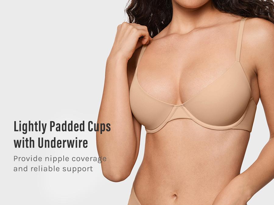 INLYRIC Women's Inbarely Plus Balconette Bra - Lightly Padded Underwire Sexy Tshirt Demi Bras Supportive Soft Fabric Adjustable Straps SpringStatements