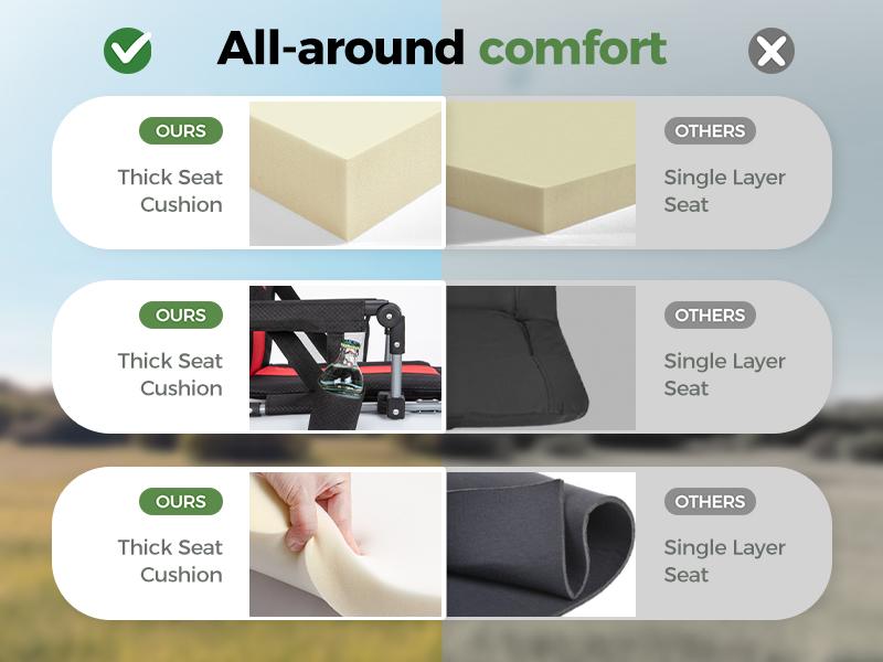 [live]Folding Stadium Seat Bleacher Chair with Cup Holder, Mesh Bag and Hide Hooks, Portable Stadium Chair with Back and Cushion