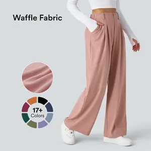 Halara Flex High Waisted Pocket Wide Leg Waffle Work Pants#SpringStatement