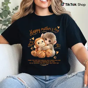 Happy Mother's Day Cute Monkey Hug Teddy Shirt | Sweet Gift for Mom | Mom Love Graphic Tee