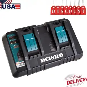 DC18RD Dual port charger Rapid Optimum Battery Charger For Makita  18V Lithium-Ion Battery High Quality Power Tool Accessories