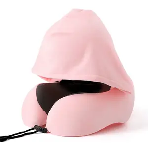 Travel Pillow with Extra Large Hood for Airplane Long Flights Privacy and Comfort Memory Foam with Velvet Cover for Road Trip Head&Neck Support for Plane Office Cars Sleeping & Rest