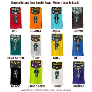 Kenworth Logo Door Handle Rags Cotton Velour 16"x26" 2-Pack Multiple Colors Protect Paint Reusable Machinewashable Cleaning Cloths