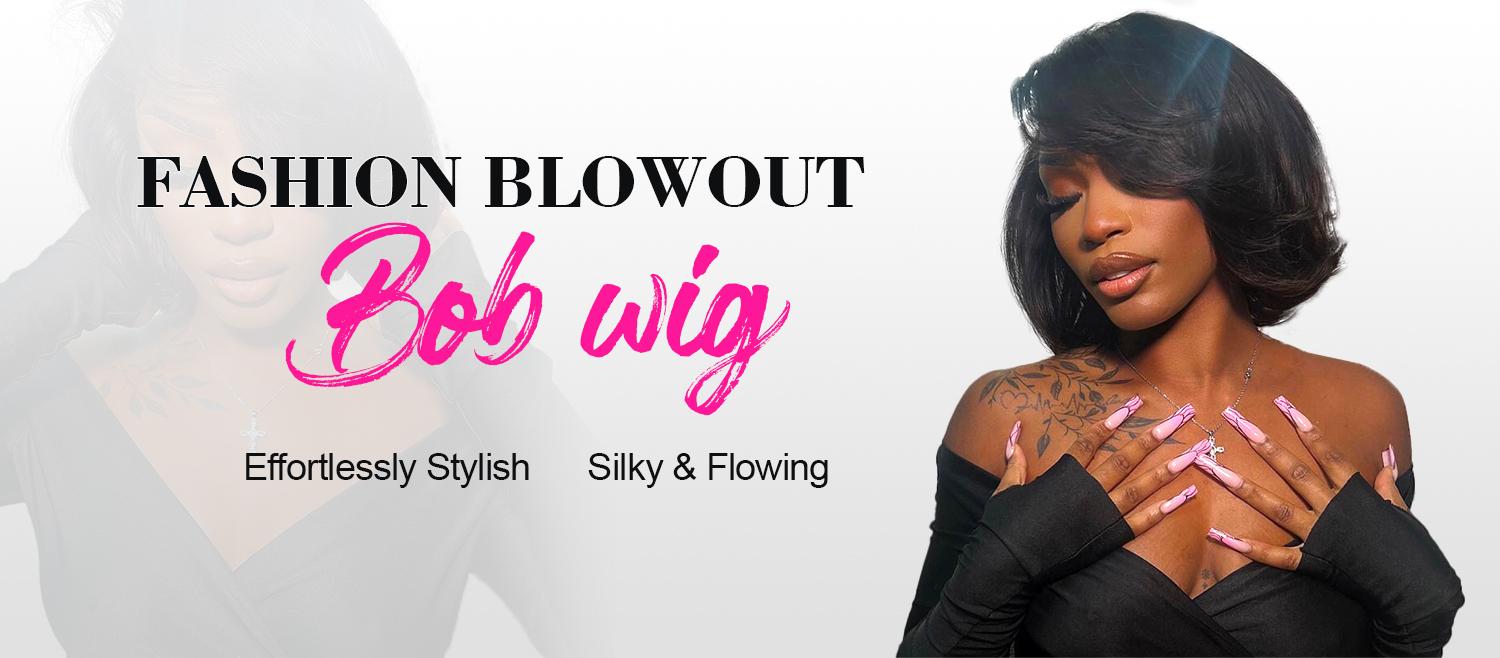 Yaki Straight Wear Go Pre-Layered Cut Bob Wig Pre Cut Glueless HD T Part Lace Front Wig Natural Black Deep Part Lace Glueless Wig #TikTokShopBacktoSchool