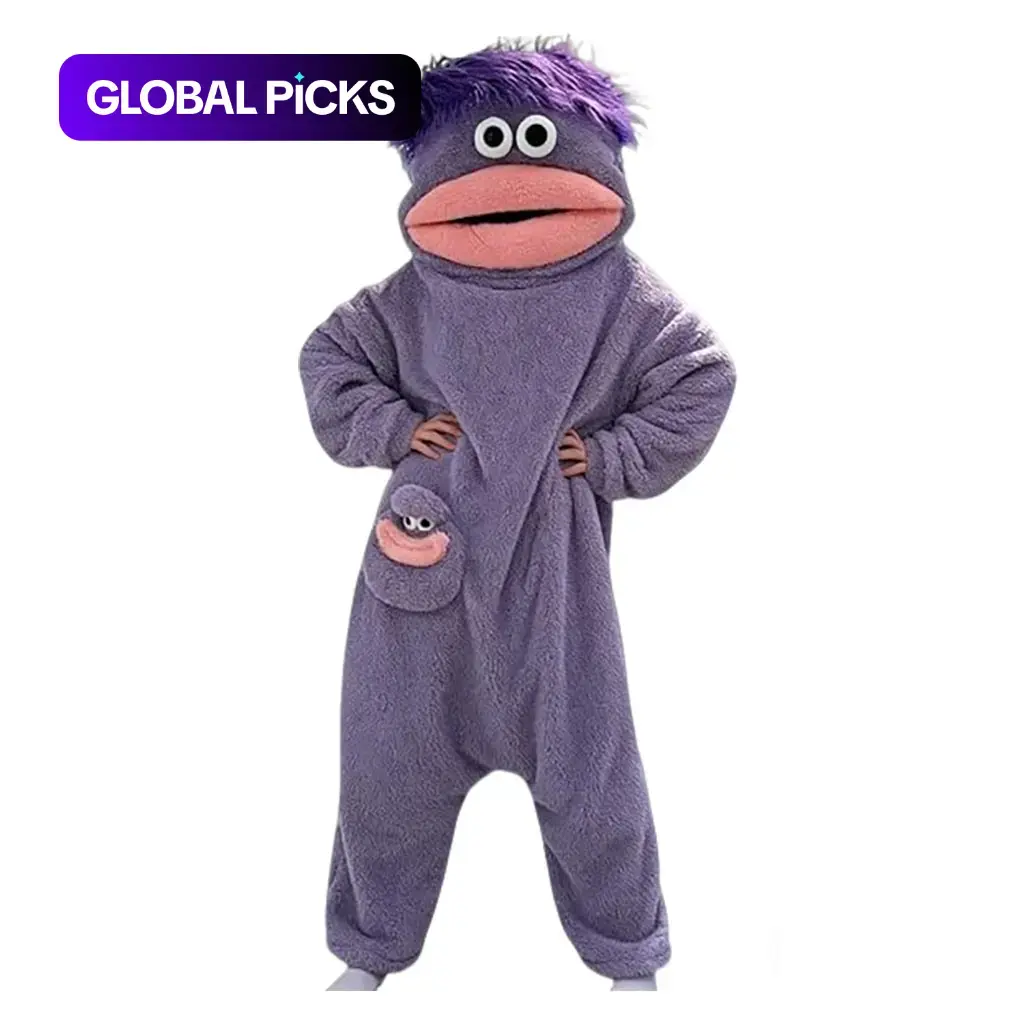 Cute Monster Character Wearable Blanket Hoodie, Soft Sugar Fleece Pullover Warm Cozy Hooded Blanket, Ideal for Home, Parties & Birthday Gifts #GLOBAL PICKS
