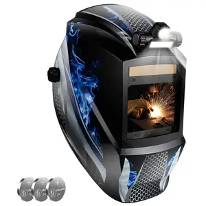 True Color Solar Welding Helmet, Auto Darkening, 4 Arc Sensors, Large View, Adjustable Shade 4~13, Grinding Function