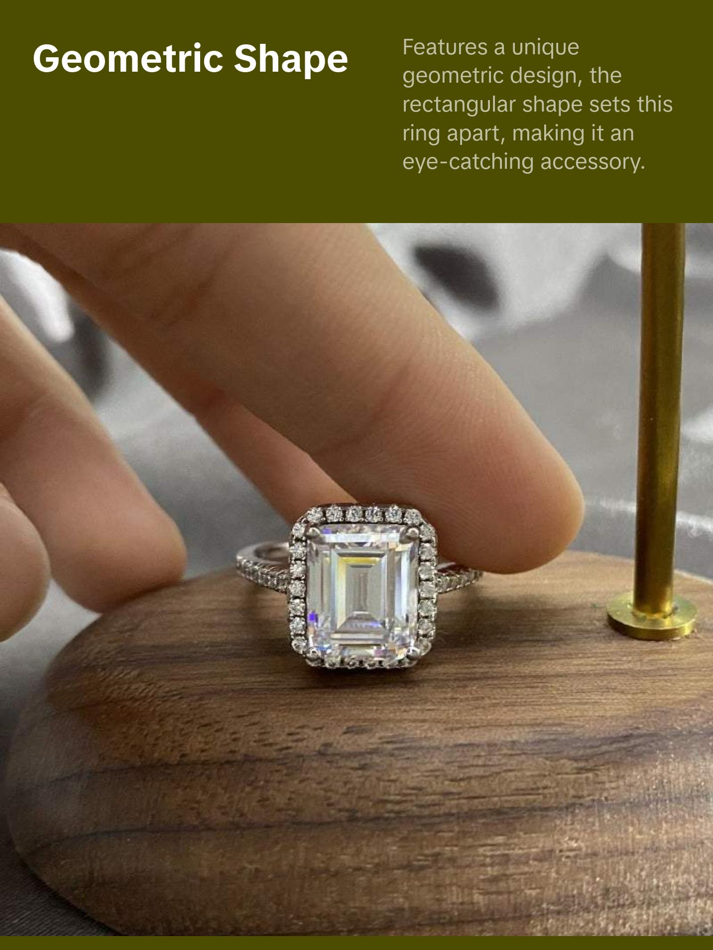 Sterling Silver Rectangular Ring