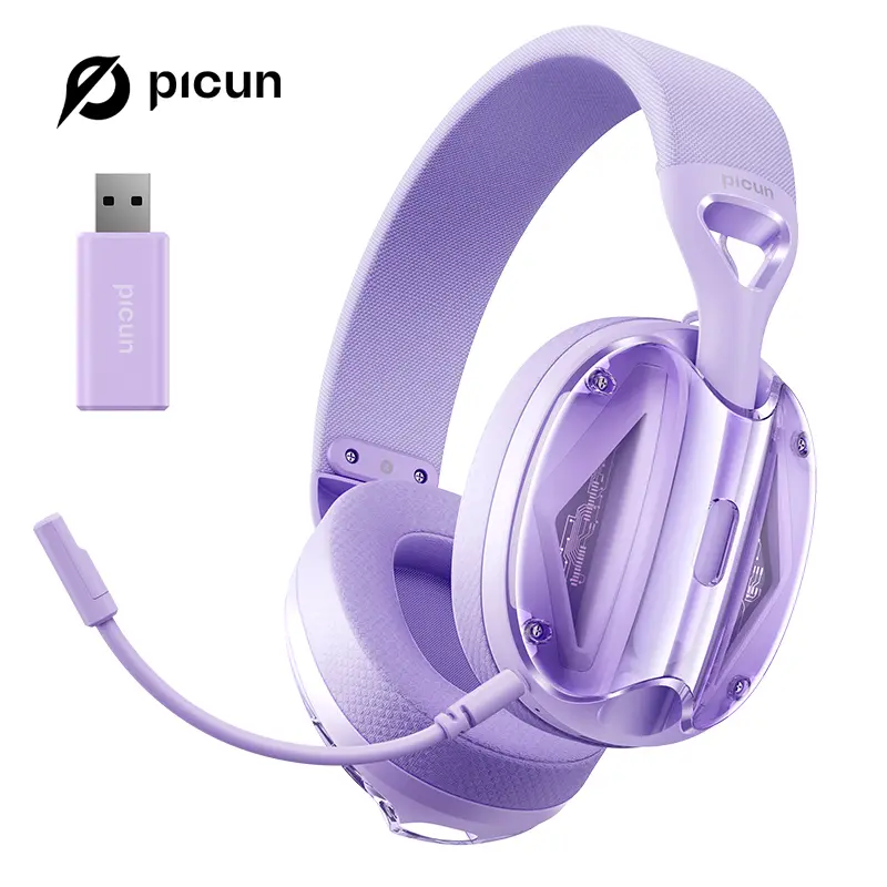 Picun G1 Wireless Gaming Headset - 2.4GHz/5.4 Bluetooth, Detachable Noise-Canceling Included Mic, Lightweight for PS4/PS5/PC, Mobile Phones, Multiplatform Gaming Headset, Wireless Gaming Headphones,summerwins tiktokshopbacktoschool