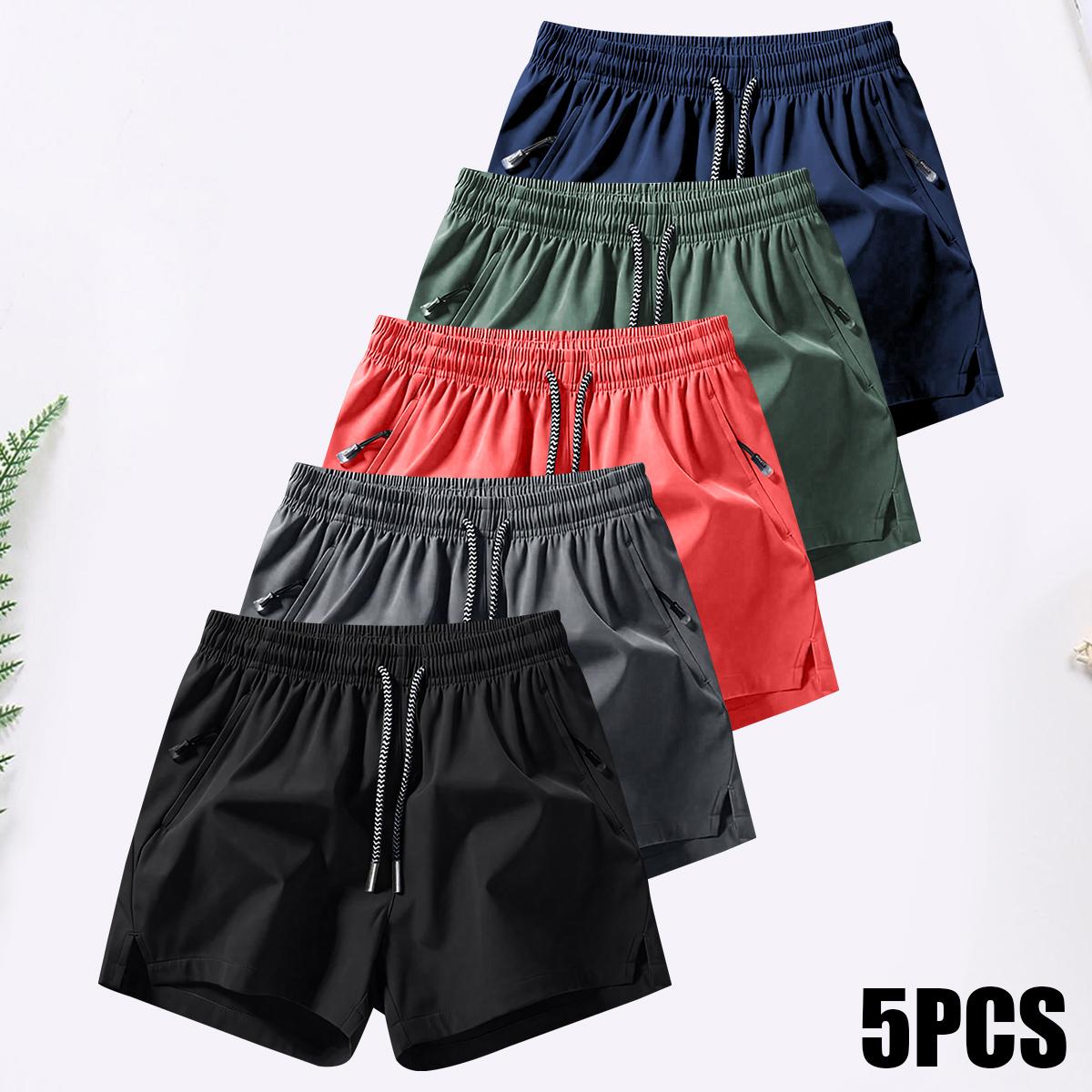 Men's Thin Quick-Dry Athletic Shorts - Breathable, Lightweight Summer Sportswear with Zipper Pockets for Casual, Outdoor & Active Wear , Outdoor Apparel | Sleek Design | Lightweight Fabric