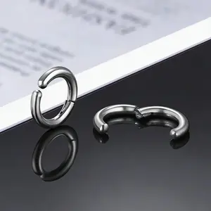 Titanium Steel No-Piercing Earrings - Minimalist Hoop Ear Cuffs for Men & Women, Trendy Unisex Fashion Jewelry, New Versatile Everyday Accessory for Comfortable Style
