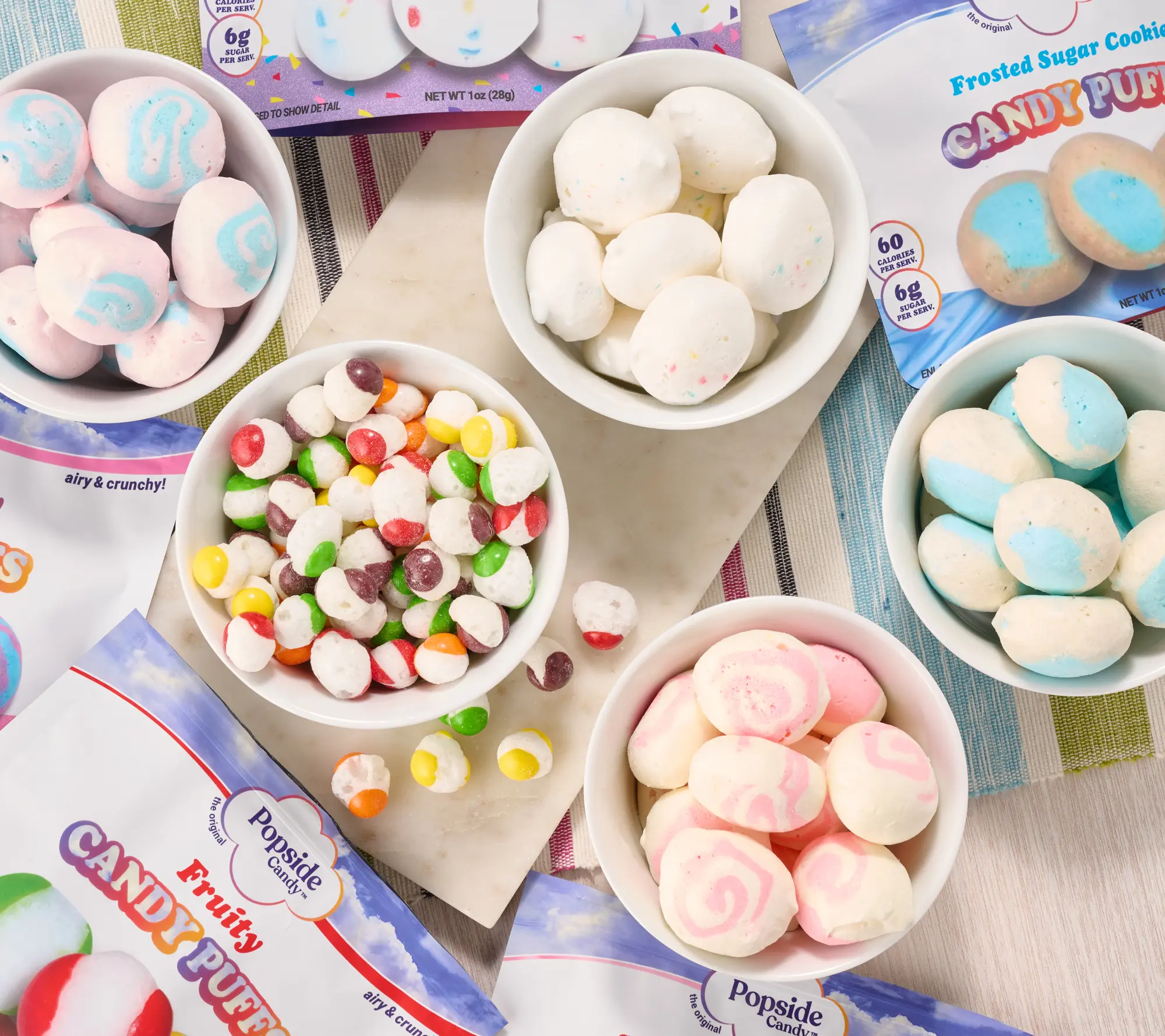 Popside Candy Set of (5) 1oz Freeze Dried Candy Puff Bags