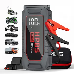 HPBS 5000A Peak Car Jump Starter( Suitable for Daily Gas & Large Displacement Diesel Vehicles)with RST Boost Force Start, 12V Portable Battery Jump Starter Box with 3.0" LCD Display,LED Emergency Light