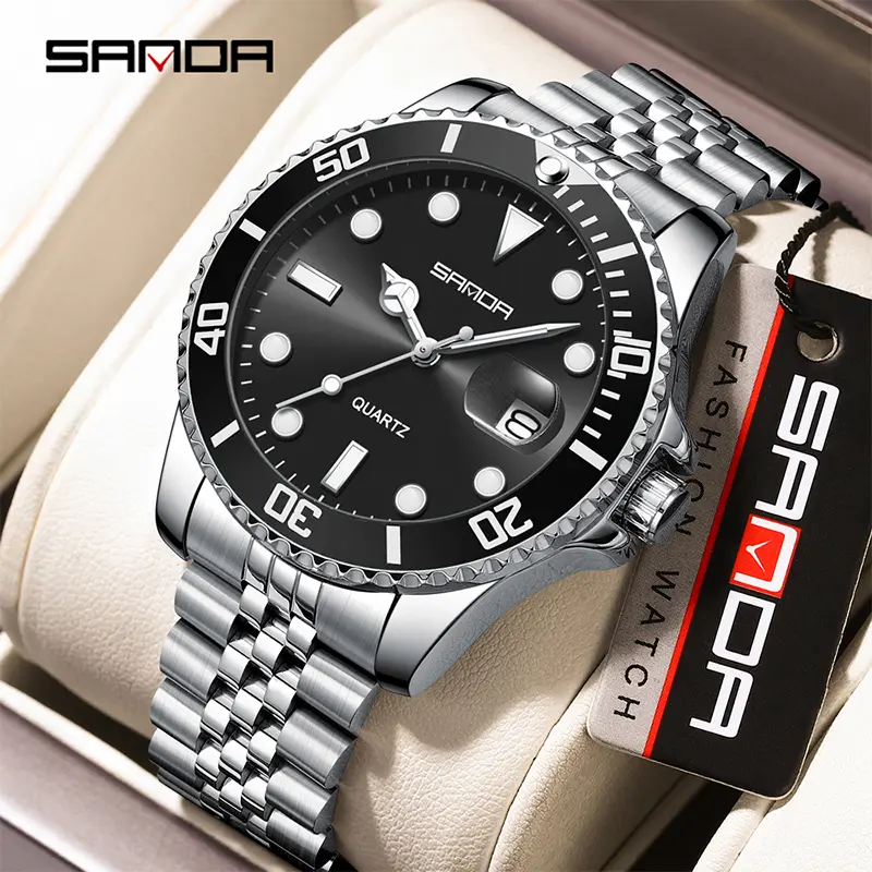 Sleek Diver-Style Watch | Zinc Alloy Case, Stereoscopic Dial, Date Display | Timeless Everyday Timepiece oval quartz