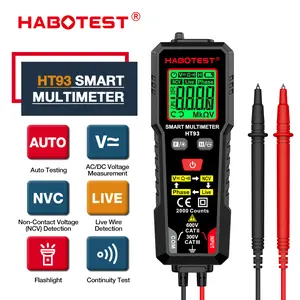 HABOTEST HT93 Smart Digital Multimeter, Backlit Display for Voltage/Resistance/Temperature, NCV Non-Contact Voltage Detection, DIY Electrician Tool Kit - Portable and Professional
