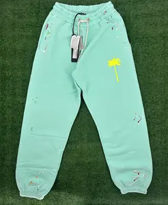 Palm Angels PXP Painted Sweatpants Seafoam Yellow XL Brand New