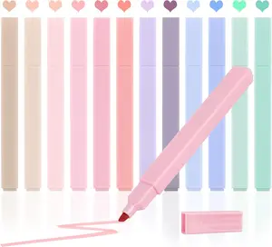 12pc Pastel Bible Highlighters Aesthetic Chisel Tip Markers Study School Supplies