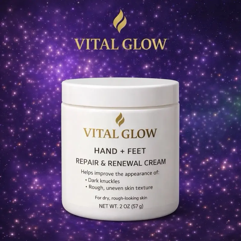 Vital Glow Dark Spot Targeted Brightening cream is designed to brighten dark spots on hands, feet, elbows, and knees.