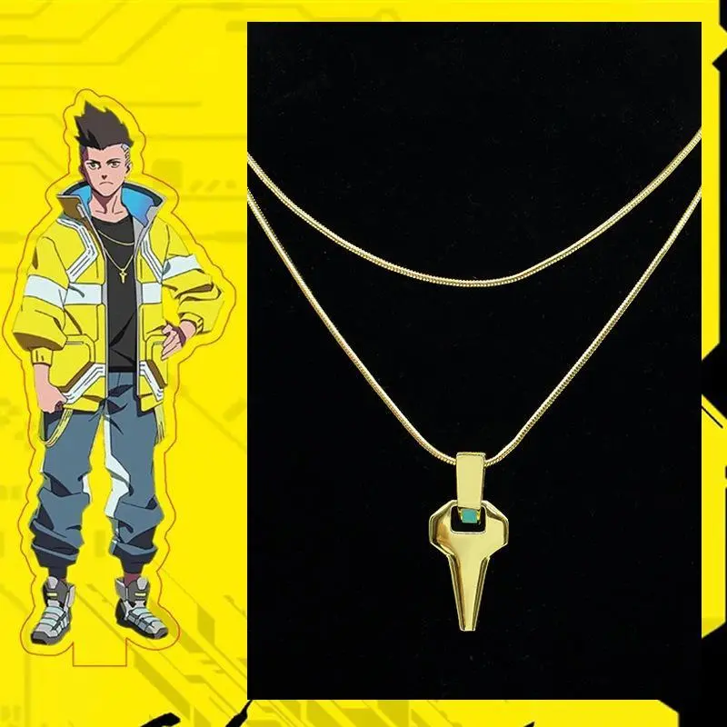 Cyberpunk Edgerunners David Cross Necklace Anime Cosplay Pendant Unisex Street Jewelry Gift