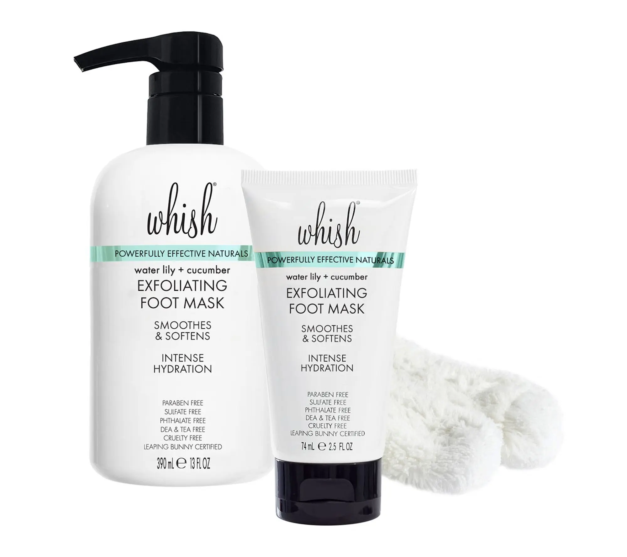 Whish Mega 13oz Exfoliating Foot Mask w/ 2.5oz & Socks Whish Mega 13oz Exfoliating Foot Mask w/ 2.5oz & Socks