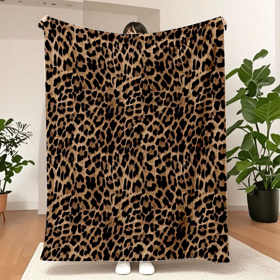 Cozy Leopard Print  Flannel Throw Blanket - Super Soft, Lightweight, Double-Sided Cheetah Design for Bed, Sofa, Couch & Travel - 50x60 Inch, Anti-Pilling, All-Season Comfort for Adults & Youngsters, Allseason Blanket |     Cheetah Pattern Blanket