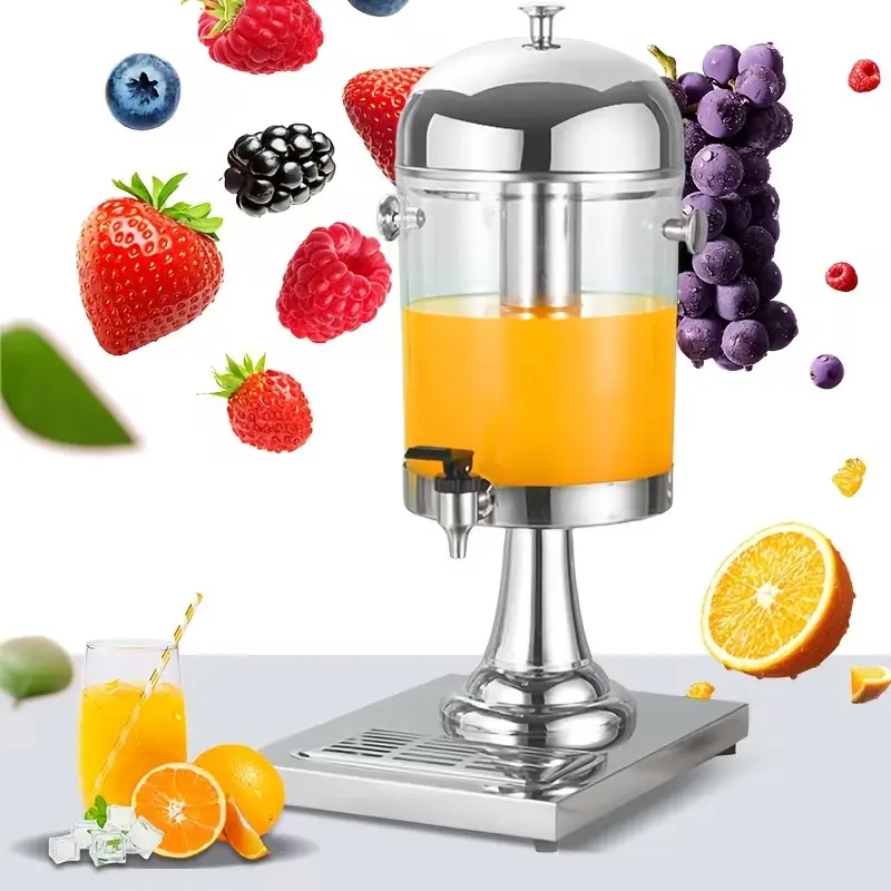 Large 2.2 Gallon Beverage Dispenser with Stand, Stainless Steel Juice Dispenser Featuring Ice Core And Spigot, Ideal for Parties, Bars, Bbqs, Picnics, And Banquets