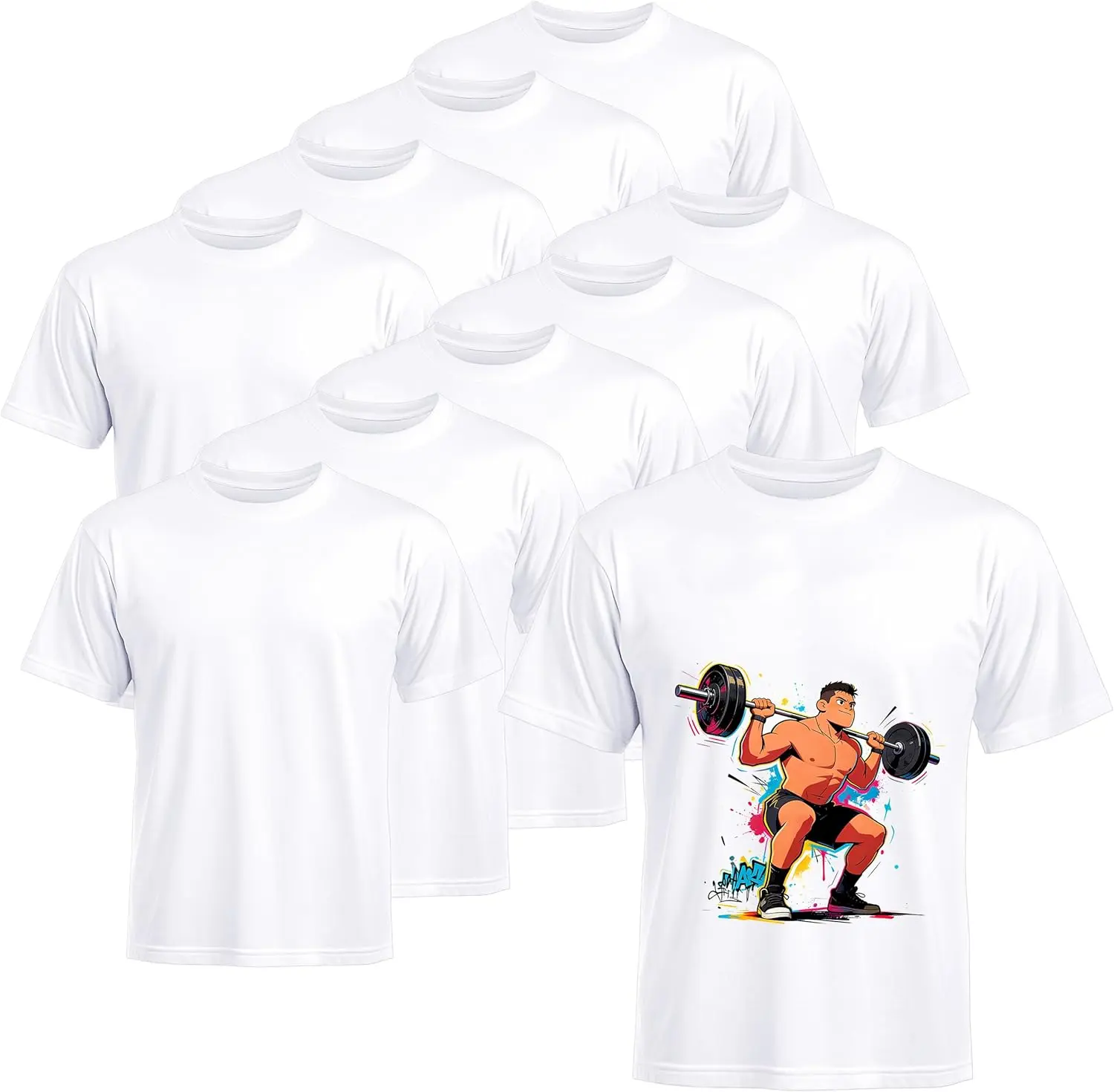 Joyclub 10 PCS Blank T-Shirts for Adults Unisex White Polyester Shirts Sublimation Crew Neck Short Sleeve Team Uniforms for  Fan Shirt DIY, Custom Soccer Team Tees & Class of 2026 Graduation Gifts, summerwins Mid Year Sale sohochic