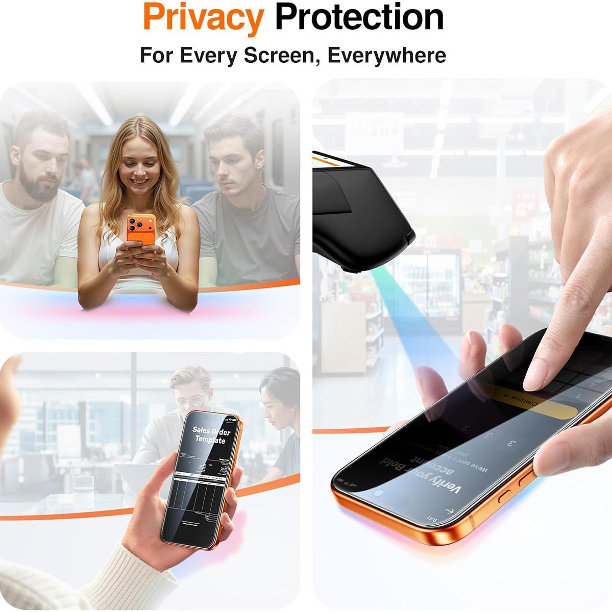 Auto Privacy Screen protector, Dust-free, Applicator for Samsung S24 series, Easy Installation Protective Film, Fingerprint Proof Screen Protector, Military-Grade Shatterproof Protection shockproof