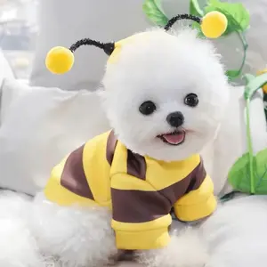 Cute Bee Dog Hoodie Costume – Warm Pet Sweater for Small Dogs & Cats