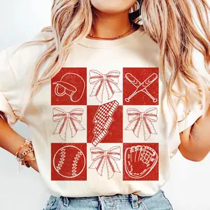 Retro Checkered Baseball Coquette, Game Day Baseball Coquette, Baseball, Baseball Bow, Baseball Mama Tshirt