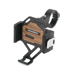ROCKBROS Aluminum Anti-Shake Cell Bike Phone Holder with Split-Lock Design for 2.56–3.74" Phones 360° Rotatable Shock-Absorbing Protection Motorcycle Mount