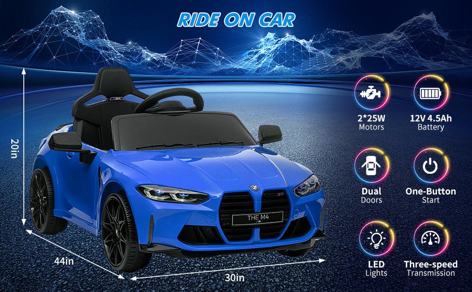 GARVEE 12V Electric Ride On Car for Ages 37-83 Months, RC Control, BMW M4 Licensed, with Suspension System, 3 Speed Options, Bluetooth, MP3, Double Door, LED Lights - Available in Blue, Yellow, White, Red, and Black GARVEE 12V Electric Ride On Car for Ages 37-83 Months, RC Control, BMW M4 Licensed, with Suspension System, 3 Speed Options, Bluetooth, MP3, Double Door, LED Lights - Available in Blue, Yellow, White, Red, and Black
