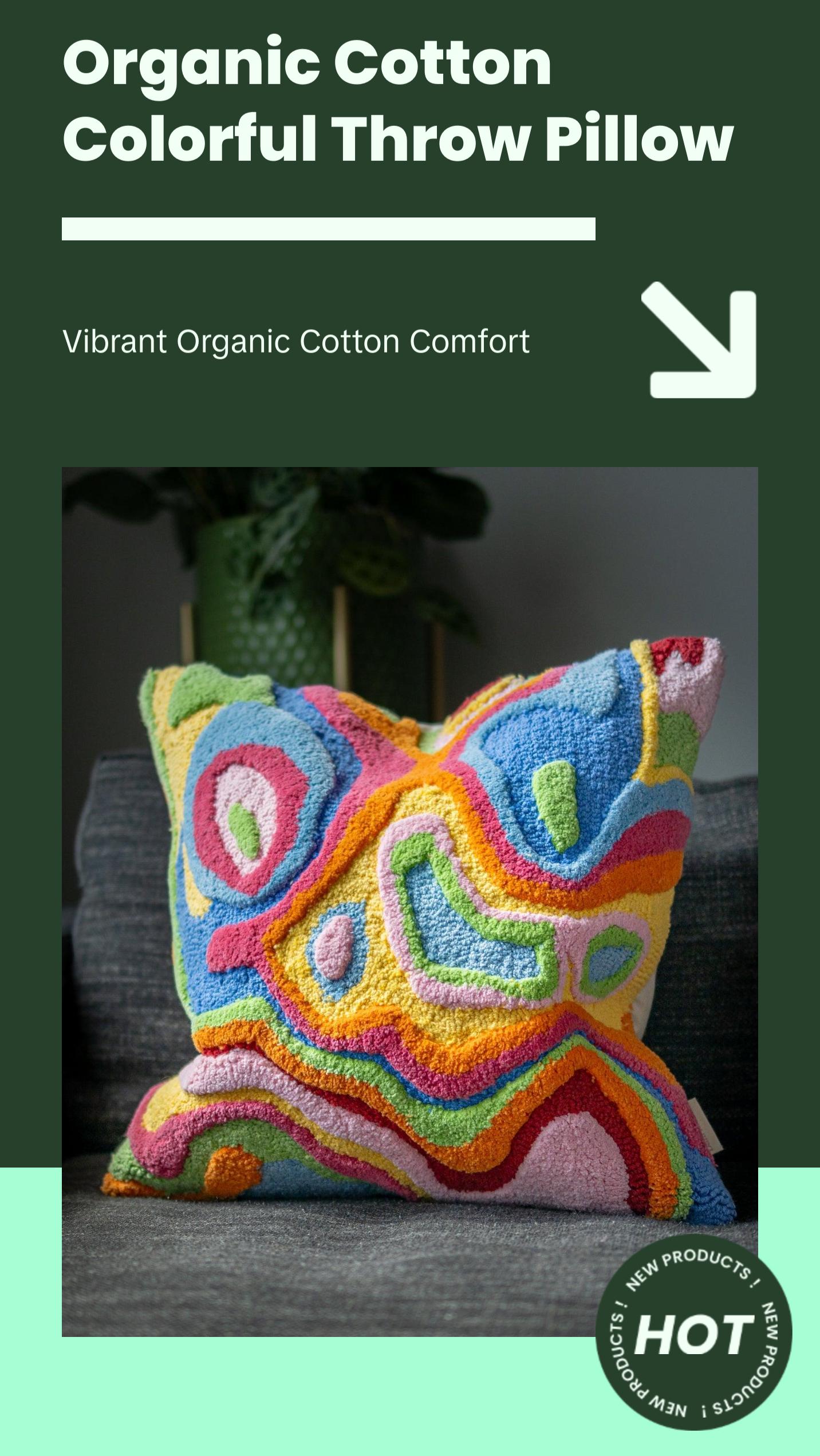 Bellows Organic Cotton Abstract Throw Pillow