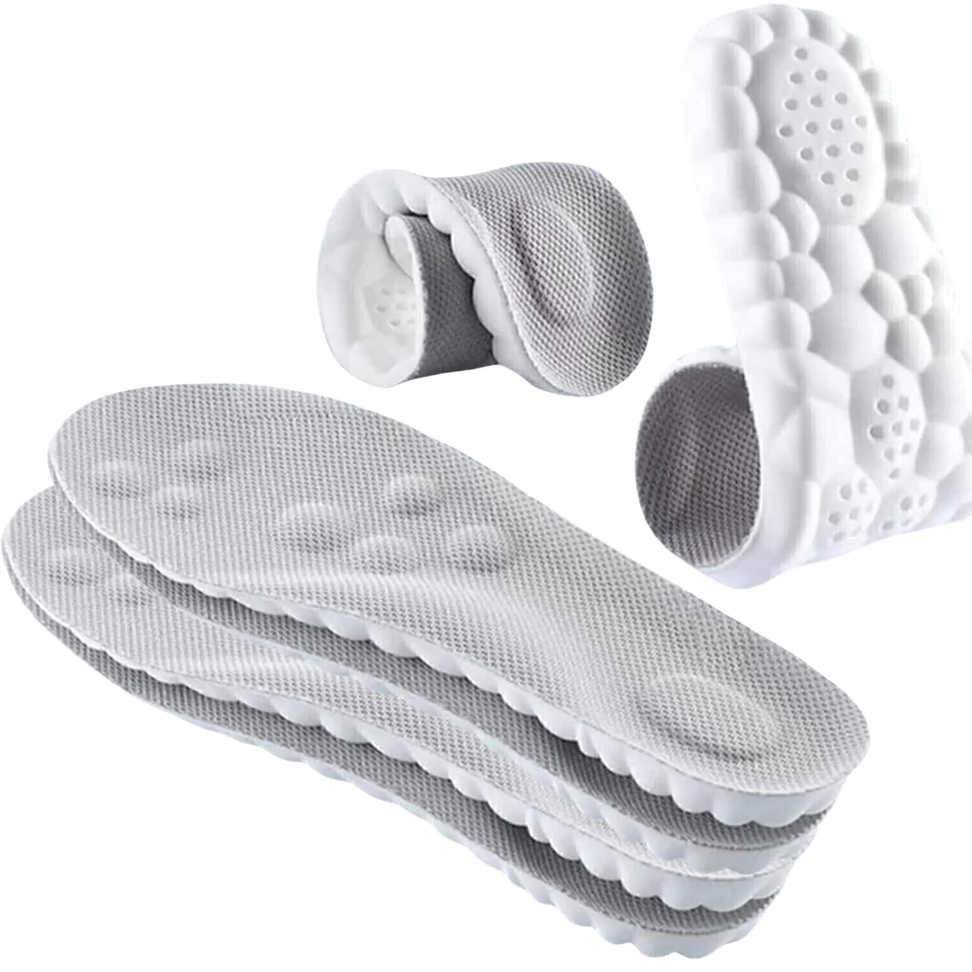 Foam Honeycomb Memory Foam Orthopedic Shoe Insoles - Shock-Absorbs, Soft, Elastic, Breathable, Dry, Lightweight, Cuttable Fit, All-Season for Foot Pain Relief, Plantar Fascia Support