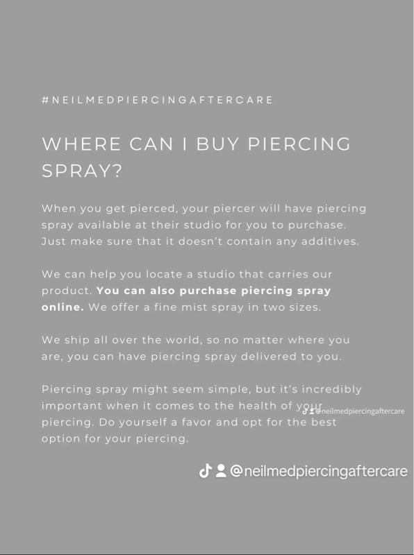 NeilMed Piercing Aftercare Fine Mist Spray 75ml Sterile Saline Solution for Gentle Piercing Aftercare - Healing Vegan & Preservative-Free Moisturizers Cleansing Hydrating Moisture NeilMed Piercing Aftercare Fine Mist Spray 75ml Sterile Saline Solution for Gentle Piercing Aftercare - Healing Vegan & Preservative-Free Moisturizers Cleansing Hydrating Moisture