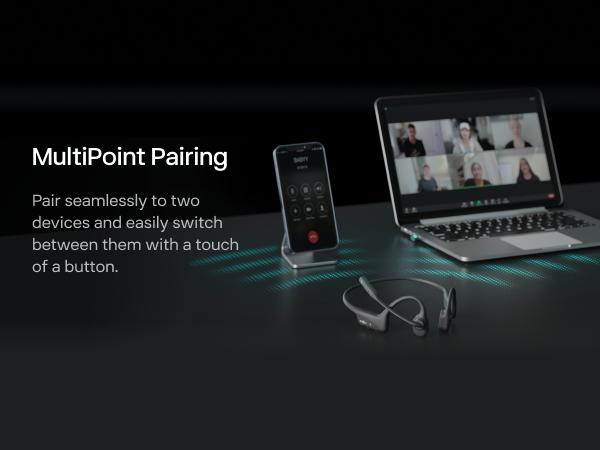 OpenComm2 UC 2025 Upgrade - Open-Ear Wireless Computer Headset with Boom Mic, Bone Conduction Bluetooth Stereo Headphones, USB-A/C Dongle Compatible with PC and Mac, Zoom Certified - C120UC