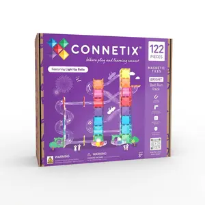 CONNETIX Magnetic Tiles Bright Ball Run Pack 122pc