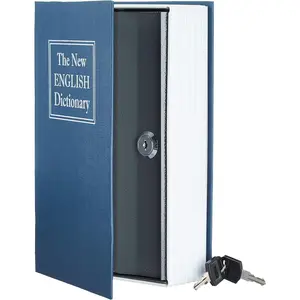 Book Safe, Key Lock, Blue, Large