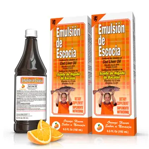 Emulsion de Escocia Orange Vitamin & Cod Liver Oil Supplement (2 Pack, 6.5 fl oz Each) - Kids Wellness Support - Immunity Boost, Bone Health, Digestive Support, Healthy Skin for Kids & Adults
