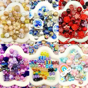 16mm Keychain/Pen Making DIY Beads Mix – 16/20mm Silicone, Resin & Acrylic Beads