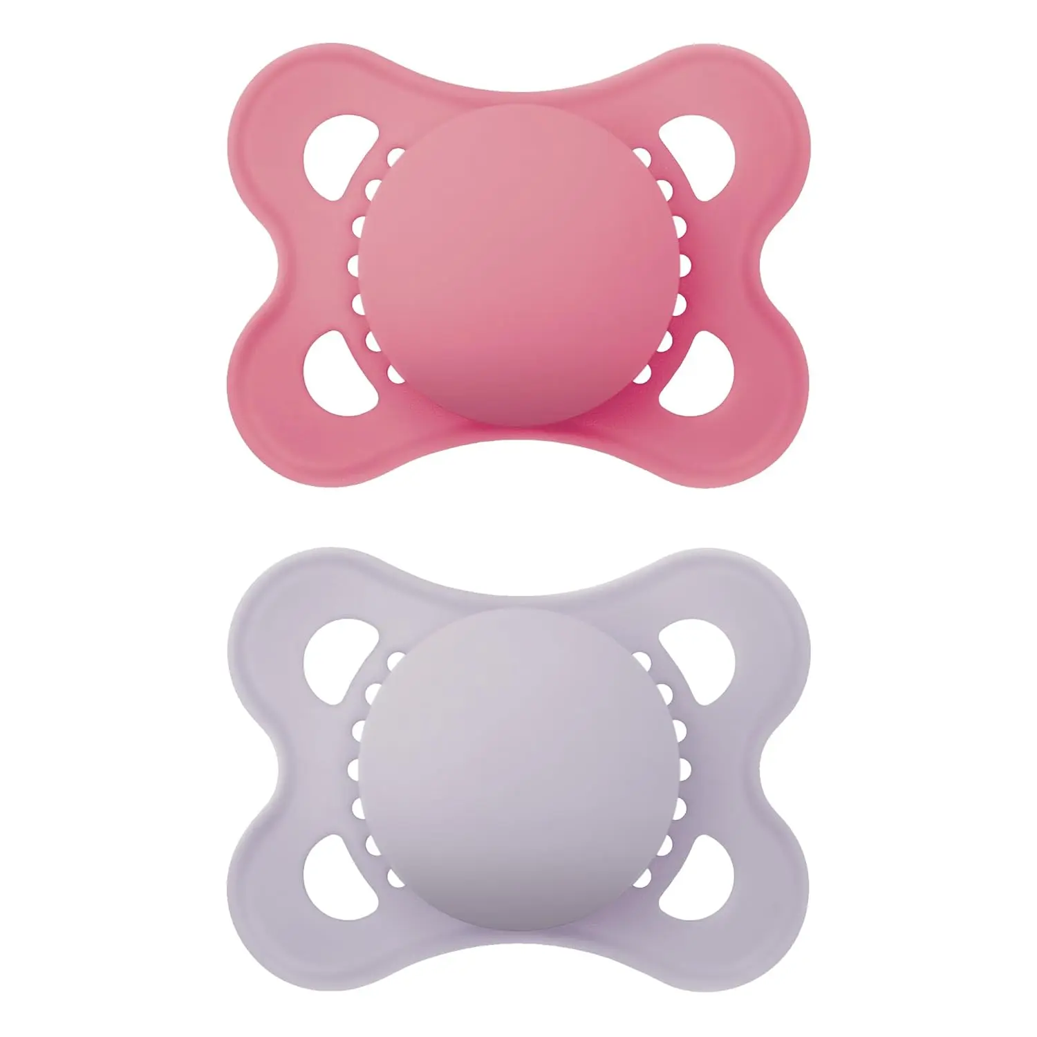 High Quality Mam Matte Binky Baby Pacifiers for Girls & Newborn Babies 0-6 Months, BPA-Free Antibacterial Silicone Nipple, Easy-to-Clean, 2-Count with Sterilizer Case, Convenient Storage, Care, Infant, Packaged Set, Neutral Shades, Tiny Tummy, Baby Binkie