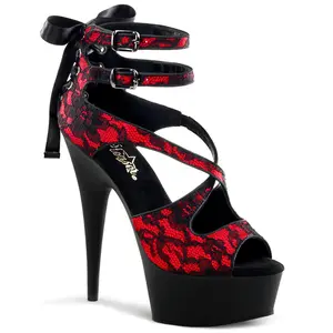 Pleaser Delight-678LC Women's High Heel Sandals with Lace-Up Straps and Platform Sole