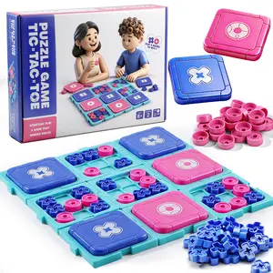 Puzzle Tic Tac Toe Game, Strategy Board Game for Kids and Family