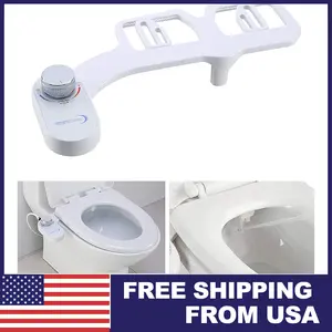 Non-Electric Bidet Attachment Dual Nozzle Cold Water Wash with Pressure Control Valve 304 Stainless Steel Hose for Standard Toilets Easy DIY Installation Hygienic Family Use