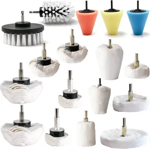 [Summervibes] 17 Pcs Polishing Pad Buffing Wheel Kit,for Drill for Metal Aluminum Stainless Steel Chrome Wood Plastic Ceramic Glass Woods Fabric Cotton Machine Jewelry Etc,Tools & Hardware