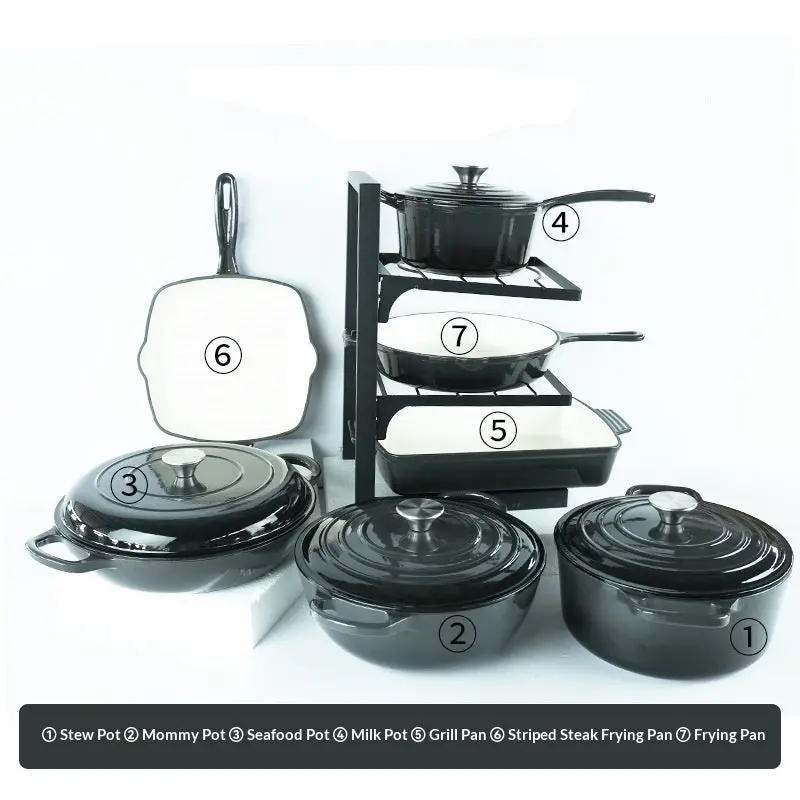 Cast Iron Enamel Cookware - Each Item Sold Separately
