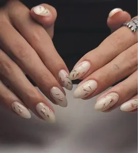 gold chrome flower Press On Nails: Handmade custom Nails
