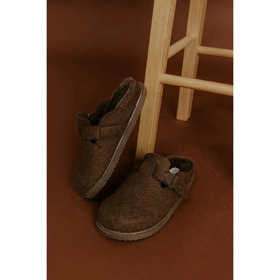 Portland Felt Mule Clogs in Espresso
