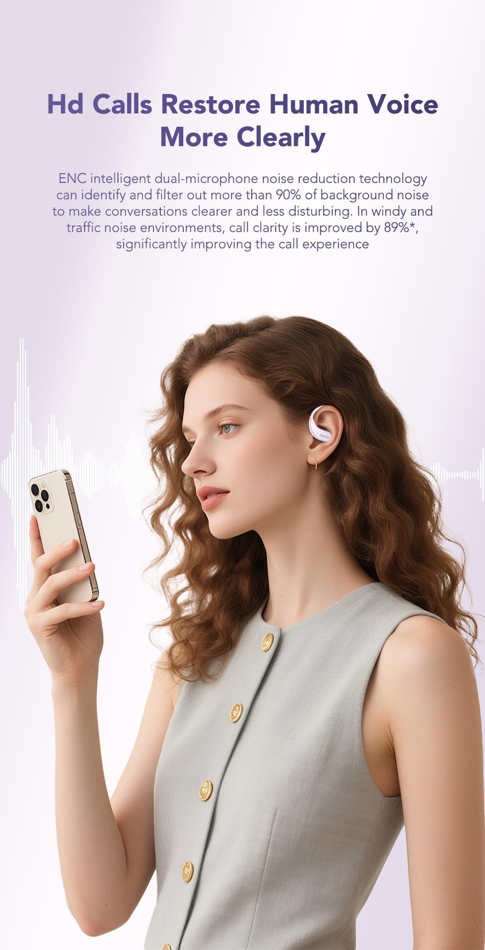 MINISO MS209 Wireless Bluetooth Earbuds, Bluetooth 6.0, OWS Earphones , Sports Headphones, Built-in Microphone, Compatible with Android/IOS